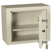 Harloff Narcotics Cabinet, Single Door/Double Lock, 15"W x 8"D x 12"H, Beige