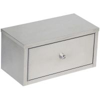 Omnimed Horizontal Mount Stainless Steel Double Door Narcotic Cabinet, 16"W x 8"D x 8"H