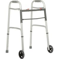 Global Industrial™ Portable Folding Walker with 5" Wheels, Silver