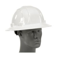 ERB  19911 Omega II Full Brim Hard Hat, 6-Point Ratchet Suspension, White