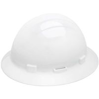 ERB  19261 Americana Full Brim Hard Hat W/Accessory Slots, Mega Ratchet, 4-Pt Suspension, Wht - Pkg Qty 12