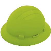 ERB  19390 Americana Full Brim Hard Hat W/Accy Slots, Standard, 4-Pt Suspension, Hi Viz Lime - Pkg Qty 12