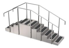 Stainless Steel Training Stairs, Large Double Sided, 10 Risers