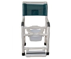 Wheeled Shower Chairs - Flared Stability Base with Pail