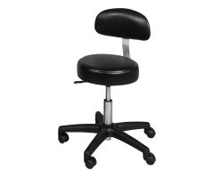 Pneumatic Revolving Stool with Back - Black