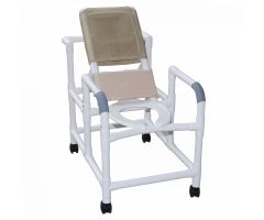 Wheeled Reclining Shower/Commode Chair, Without Pail