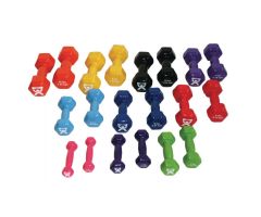 CanDo Standard Weight Dumbbell Set (20 Pieces) - Dumbbell Set with Floor Rack