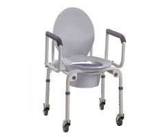 Drive Steel Drop Arm Commode with Wheels & Padded Arms