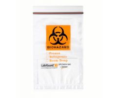 Specimen Transport Bag with Document Pouch and Absorbent Pad Lab Guard 6 X 9 Inch Polyethylene Zip Closure Biohazard Symbol / Storage Instructions NonSterile