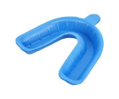 Acclean Single Arch Fluoride Trays Foam Large With Handle Blue 100/Pk
