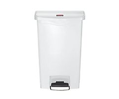 Trash Can Slim Jim 13 gal. Rectangular White Plastic Step On