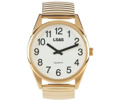 Low Vision Watch - White Face - Gold Expansion Band