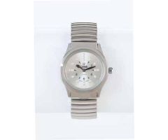 Braille Watch - Silver Face - Silver Expansion Band-LADIES 