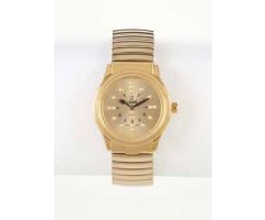 Braille Watch - Gold Face - Gold Expansion Band-LADIES 