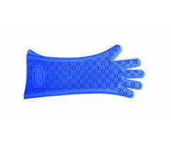 Heat Resistant Glove Silicone Heat Glove One Size Fits Most Silicone Blue 16.9 Inch Straight Cuff NonSterile