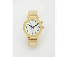 One Button Watch, Male Voice, Gold band - LADIES 