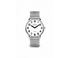 Montiel Extra Large Low Vision Silver Watch with Flex Band 