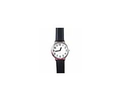 Unisex Low Vision Silver Tone Watch with Leather Band
