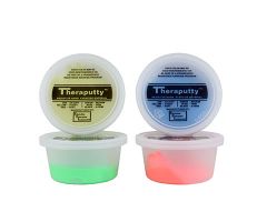 TheraPutty exercise putty SET (4 pieces), 2 ounce, 1 each: yellow through blue