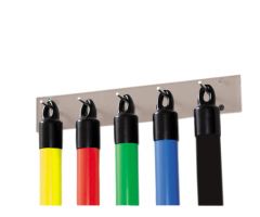 Wall rack for exercise weight bars, 5 hook for CanDo WaTE Bars