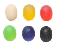 CanDo gel hand exercise ball, large, 6 pc set (1 ea: tan through black)