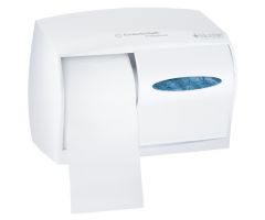 Toilet Tissue Dispenser K-C PROFESSIONAL White Plastic Manual Pull Double Roll Wall Mount 1019027