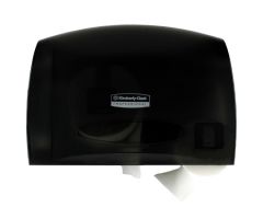 Toilet Tissue Dispenser Kimberly-Clark Professional Black Smoke Plastic Manual Pull Jumbo Roll Wall Mount