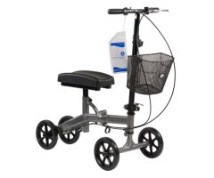 Steerable Knee Walker with Basket, Silver Vein