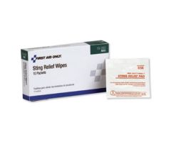 First Aid Sting Relief Pads, 10/Box