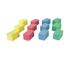 CanDo Hand Therapy Blocks, Assorted (Extra-Soft through Firm), Pack of 12, Case of 10