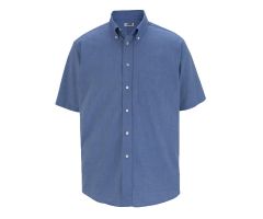 Men's Short-Sleeved Oxford Shirt, French Blue, Size 3XL