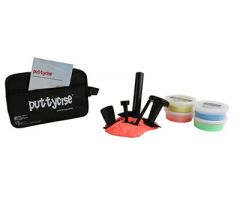 Puttycise TheraPutty set, medium, 5 tools, 4 6oz TheraPutty exercise putty (yellow-blue)