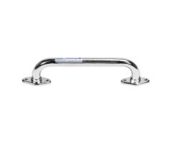 Rotating Flange Knurled Grab Bar, 16", Silver