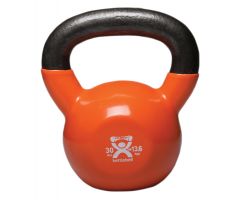 CanDo kettlebell, 30 pound, vinyl-coated, gold