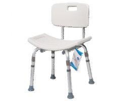 Deluxe Shower Chair w/ Back, White