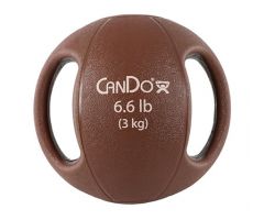 CanDo two-handle medicine ball, 6.6 lb (3 kg), tan