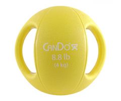 CanDo two-handle medicine ball, 8.8 lb (4 kg), yellow