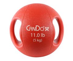 CanDo two-handle medicine ball, 11 lb (5 kg), red