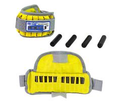 CanDo adjustable wrist weight, 2 lb, yellow, 2 each