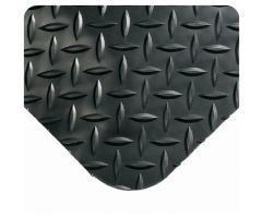 Anti-Fatigue Floor Mat Diamond-Plate SpongeCote 3 X 5 Foot Black PVC / Nitrile Infused Sponge
