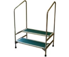 Step Stool with Handrail MRI 2-Steps Steel 8 Inch Step Height