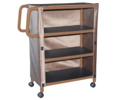 3 Shelf Linen Cart WoodTone Signature Line 3TW Caster 100 lbs. 3 Shelves 20 X 32 Inch