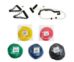 CanDo shoulder pulley w/tubing and handles, set of 5 colors (1 ea: yellow through black)