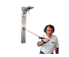 CanDo exercise band/tubing wall pulley system, 4' railing complete with overhead section