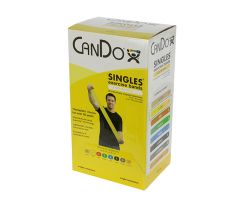 CanDo exercise band, 5-foot Singles, 30-piece dispenser, yellow