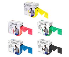 CanDo Perf-100 100 yard exercise band, 5 pc set (1 ea: yellow through black)