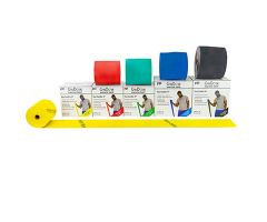 CanDo exercise band, 50 yard, 5 pc set (1 ea: yellow through black)