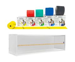 CanDo exercise band, 50 yard, 5 pc set (1 ea: yellow through black) w/Dispens-a-Band rack