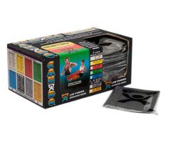 CanDo exercise band, x-heavy, black, 48" strip, 40 each