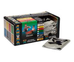 CanDo exercise band, xx-heavy, silver, 48" strip, case of 40 (2 ea: boxes of 20)